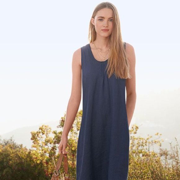 Johnny Was Night Sky Rima Linen Dress. NWT Size XS - Picture 4 of 10